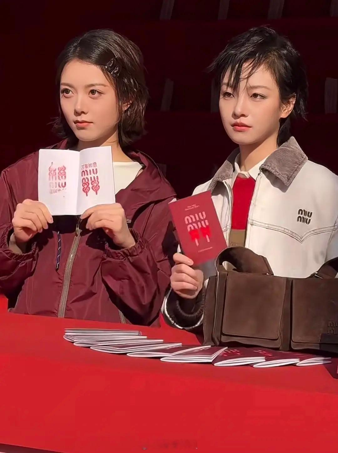 赵今麦李庚希miumiu同框短发女宝都很好看诶适配miumiu先锋