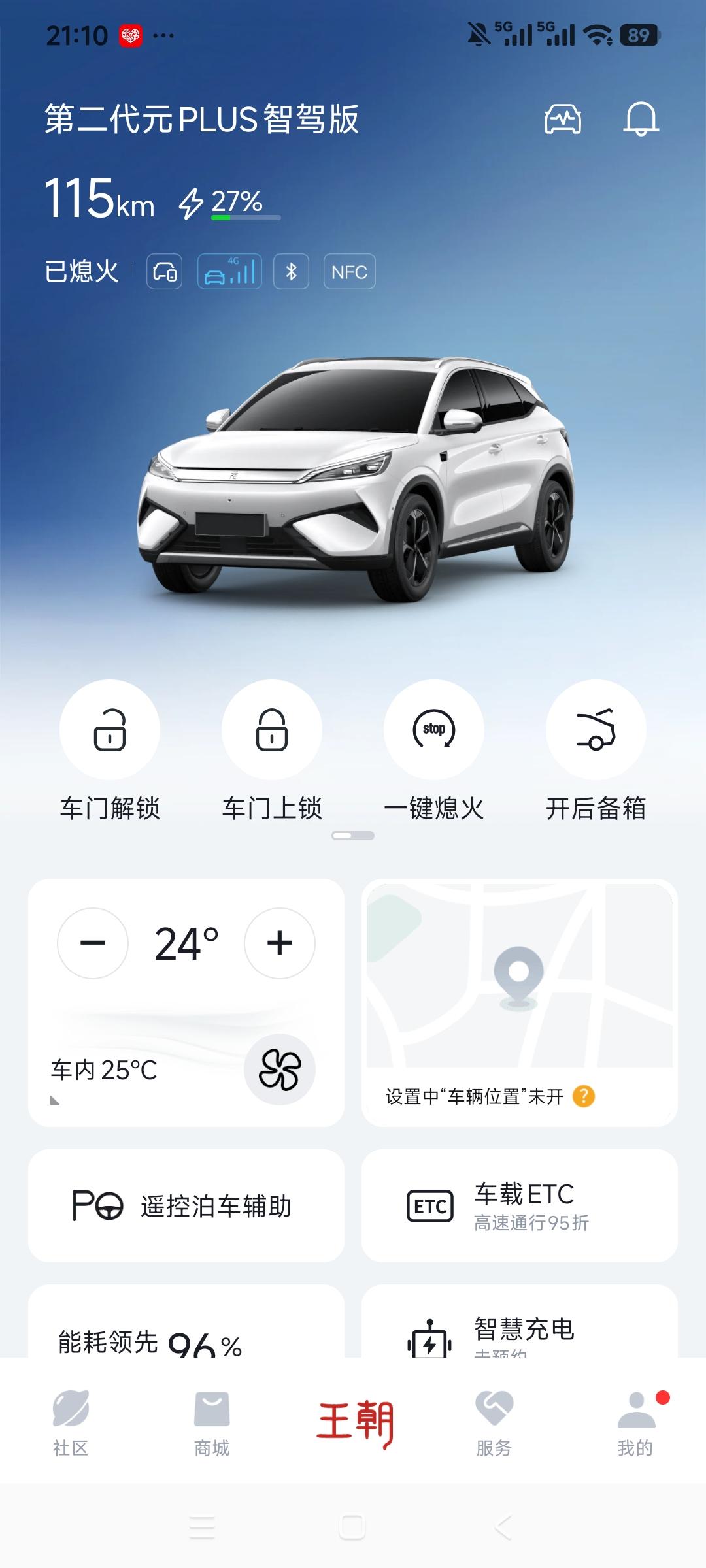 刚查看比亚迪APP，我的比亚迪元Plus目前电量27%，表显续航115公里。
