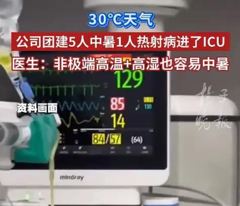 苏州，一企业在炎炎夏季组织公司团建，高温天气燥热，而且此次活动还在室外进行。高温