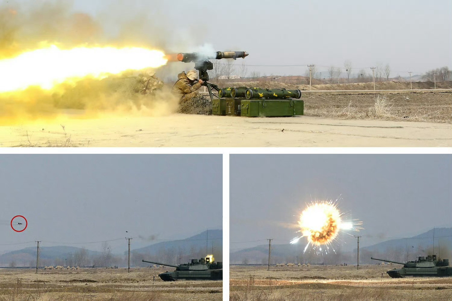 朝鲜公开天马20新型主战坦克配备的主动防御系统APS测试图可以看到其拦截了多种