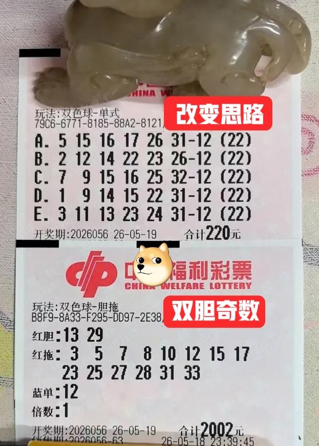 大佬这一期改变思路了，蓝区号码又换成了12，同样是大偶数，差点就和其他票撞号了！