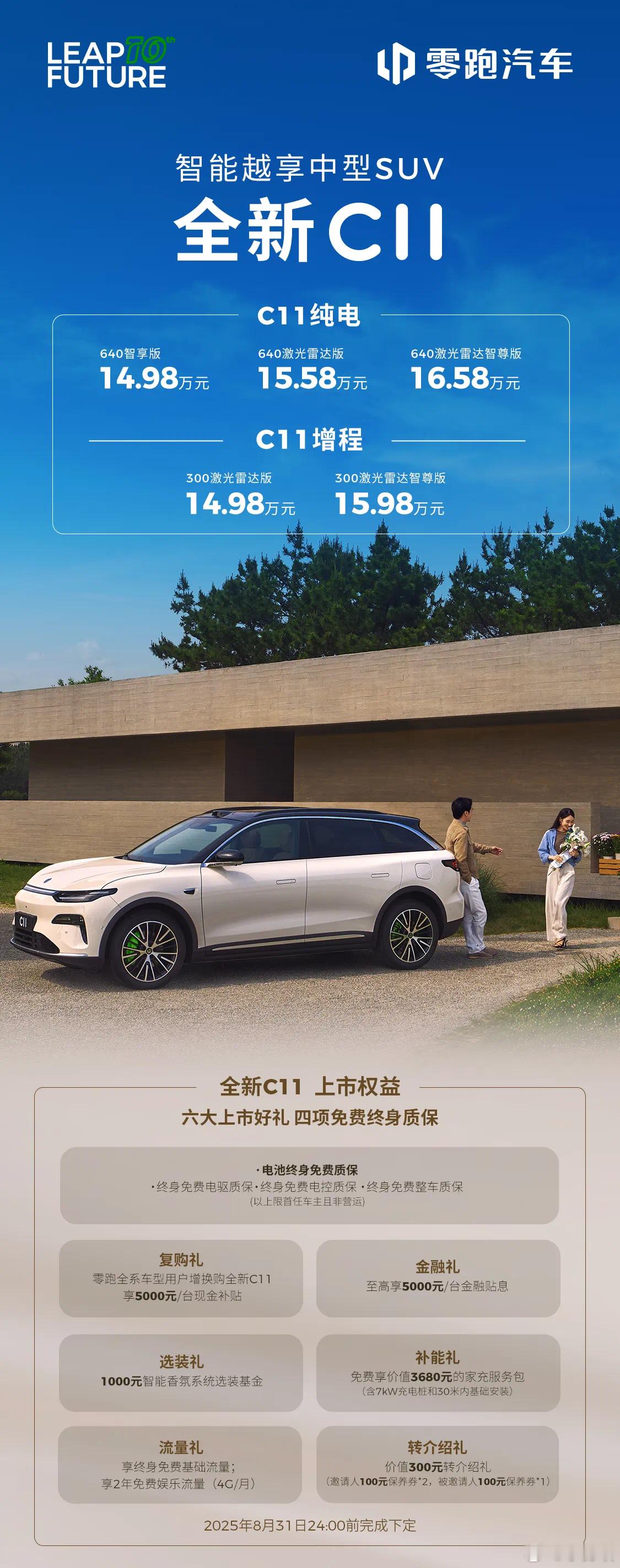 加量不加价，价值提升超4万！零跑全新C1114.98万起售零跑全新C11不用纠