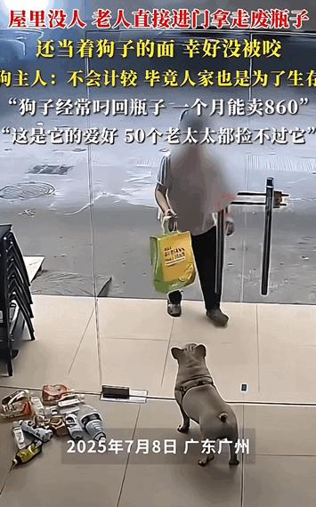 “这是真旺财！”广东，一男子养了只狗，它最大的爱好是捡瓶子，一个月给主人赚了86