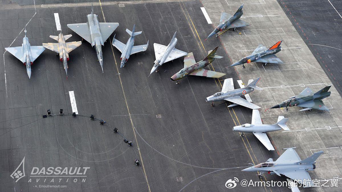 达索战斗机全家福，可惜没有高清版本