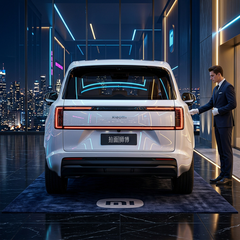 小米昆仑系列车尾悬念已经很小了，整体造型一改前几款车的肌肉感，不再玩有机曲面，用