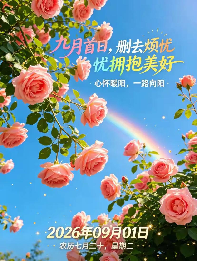 2026./9月1日，秋来福运随，心安万事顺☘️🍁九月第一天秋