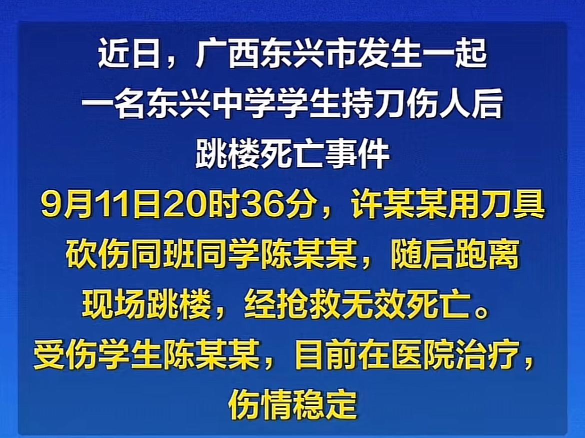 老实的孩子，仇人没死，自己跳了坠亡了。广西一中学，一学生认为其他两个同学讨论的