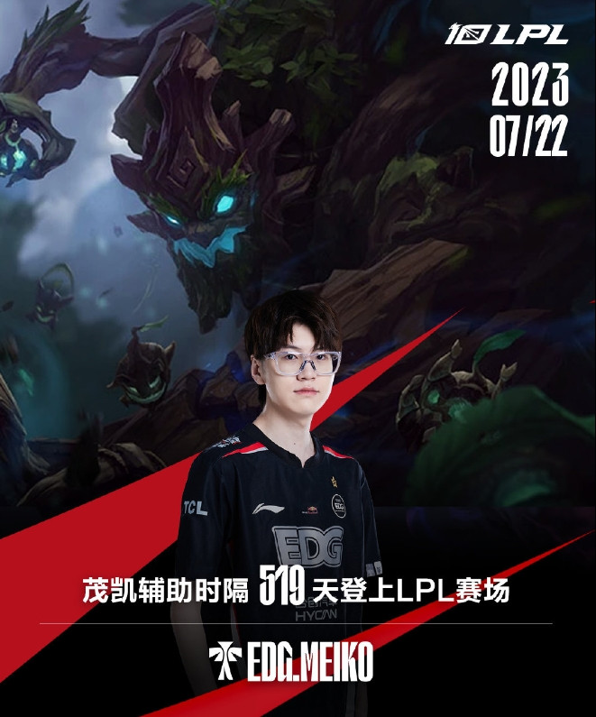 掏出底裤! 茂凯辅助时隔519天登上LPL赛场