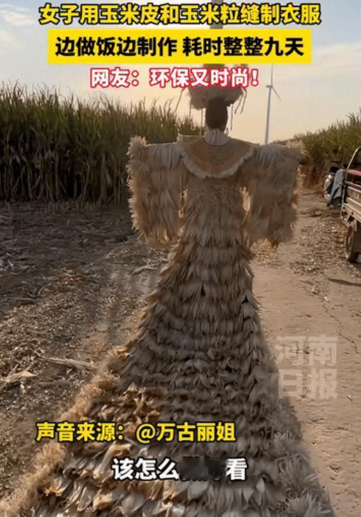 这也太有才了！河南一名女子做饭时灵光一闪，竟用玉米和玉米粒“手搓”出一件古代女皇