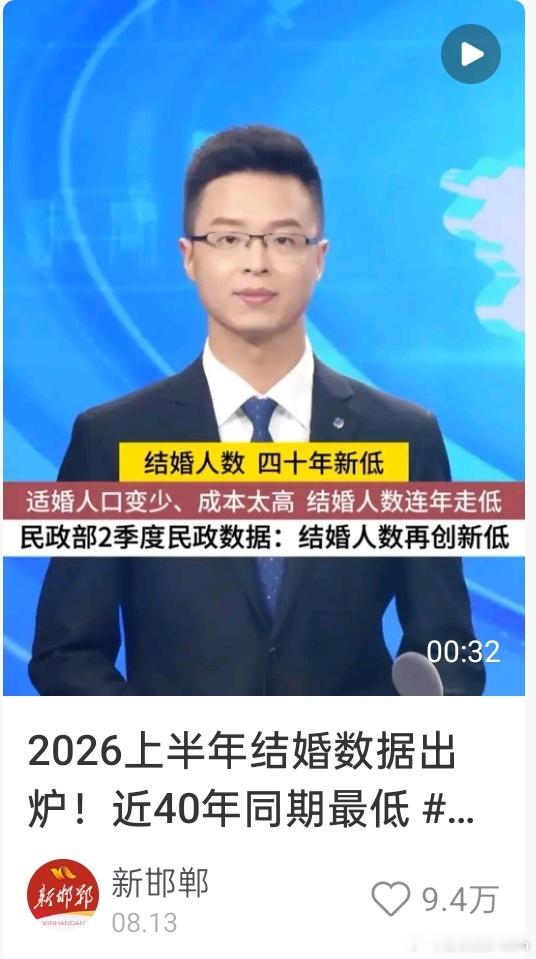 结婚人数下降结婚人数下降，四十年新低了​​​