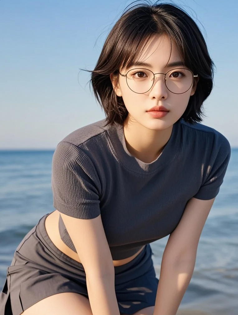 镜头捕捉美女们在海滩的欢乐派对