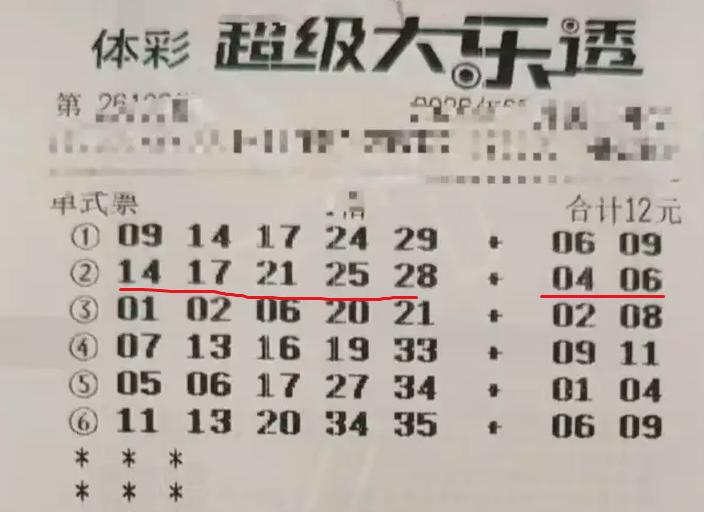 1000万顶级头奖票亮相？彩友晒12元的6注单式号其中一注号码全对，如果是真实票