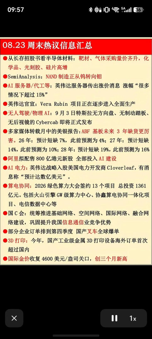 8.23周末热点消息汇总，多条产业主线迎来催化周末市场产业消息密集，覆盖半导体材