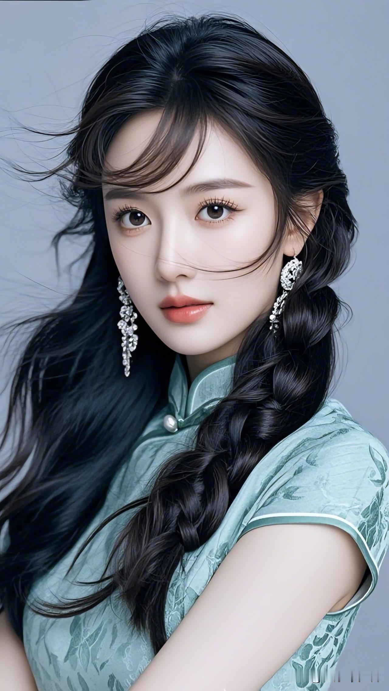 优雅复古风，复古旗袍搭配精致耳环，尽显东方韵味！旗袍怎么样拍照有韵味