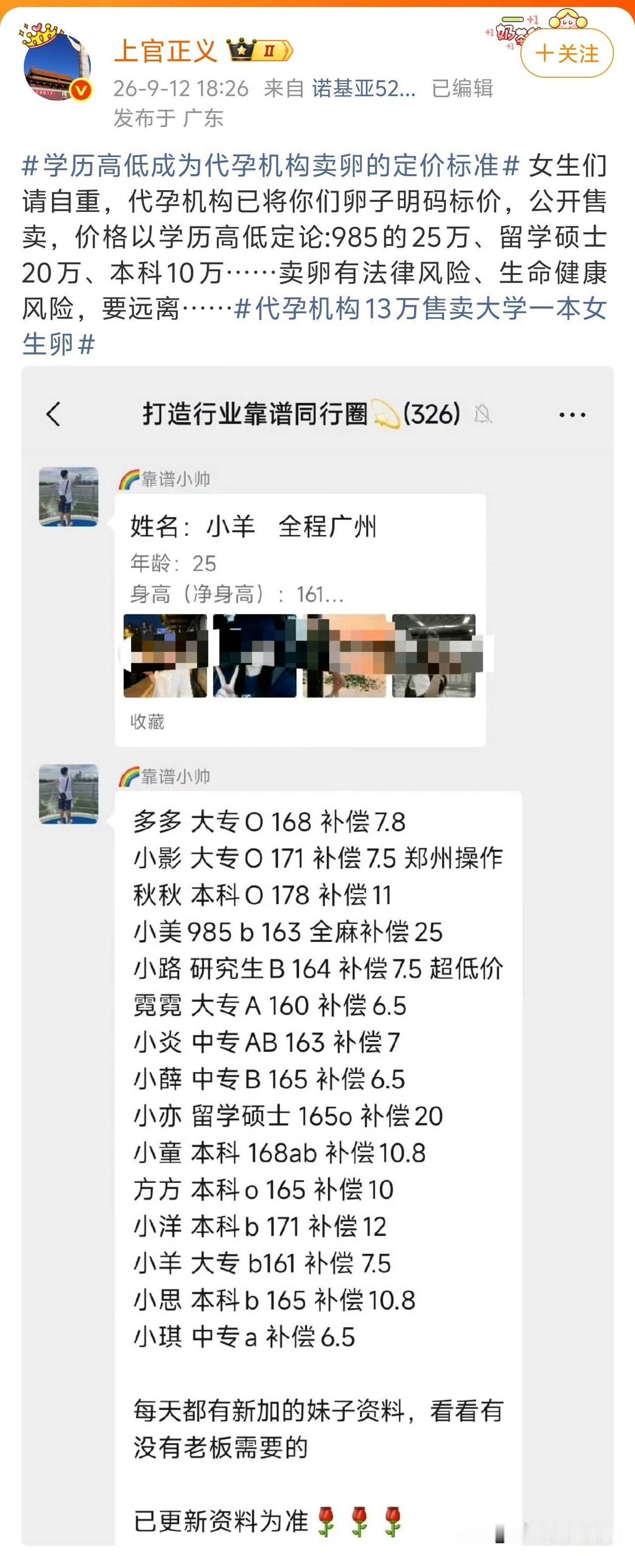 唏嘘，连985毕业的都卖卵子。😯​​​
