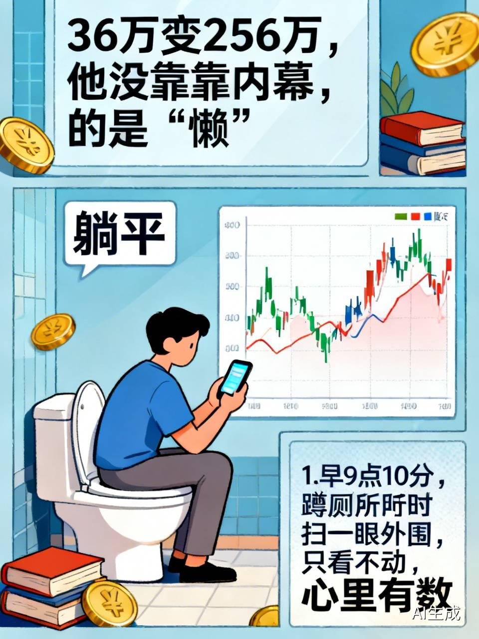 36万变256万，他没靠内幕，靠的是“懒”。一位股民国企后勤干了快20年，他