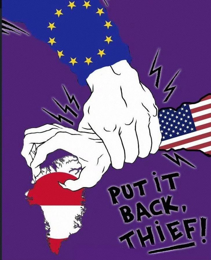 莫伸手，伸手必被捉！语气很强硬，态度很坚决，但效果待定。漫画是欧盟自己画的，也是