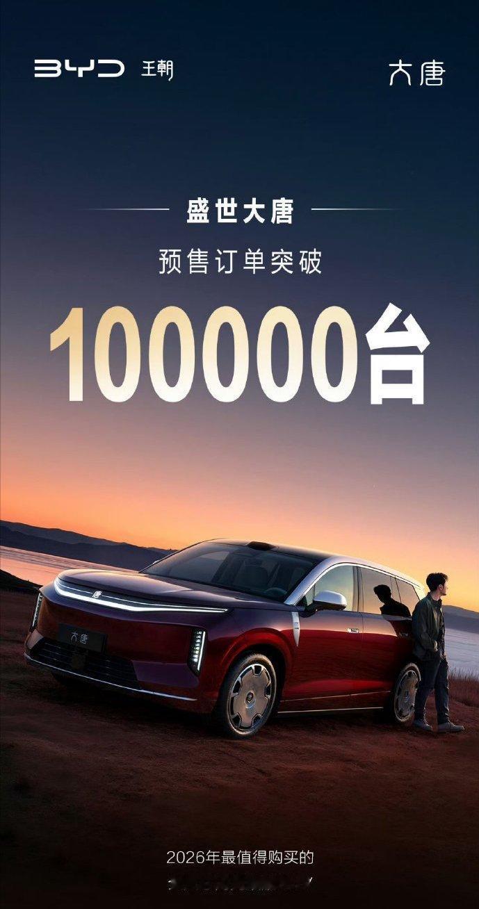 比亚迪大唐预售2周，订单已经超过了10万台，这要比宋U猛得多，预计上市首月20万