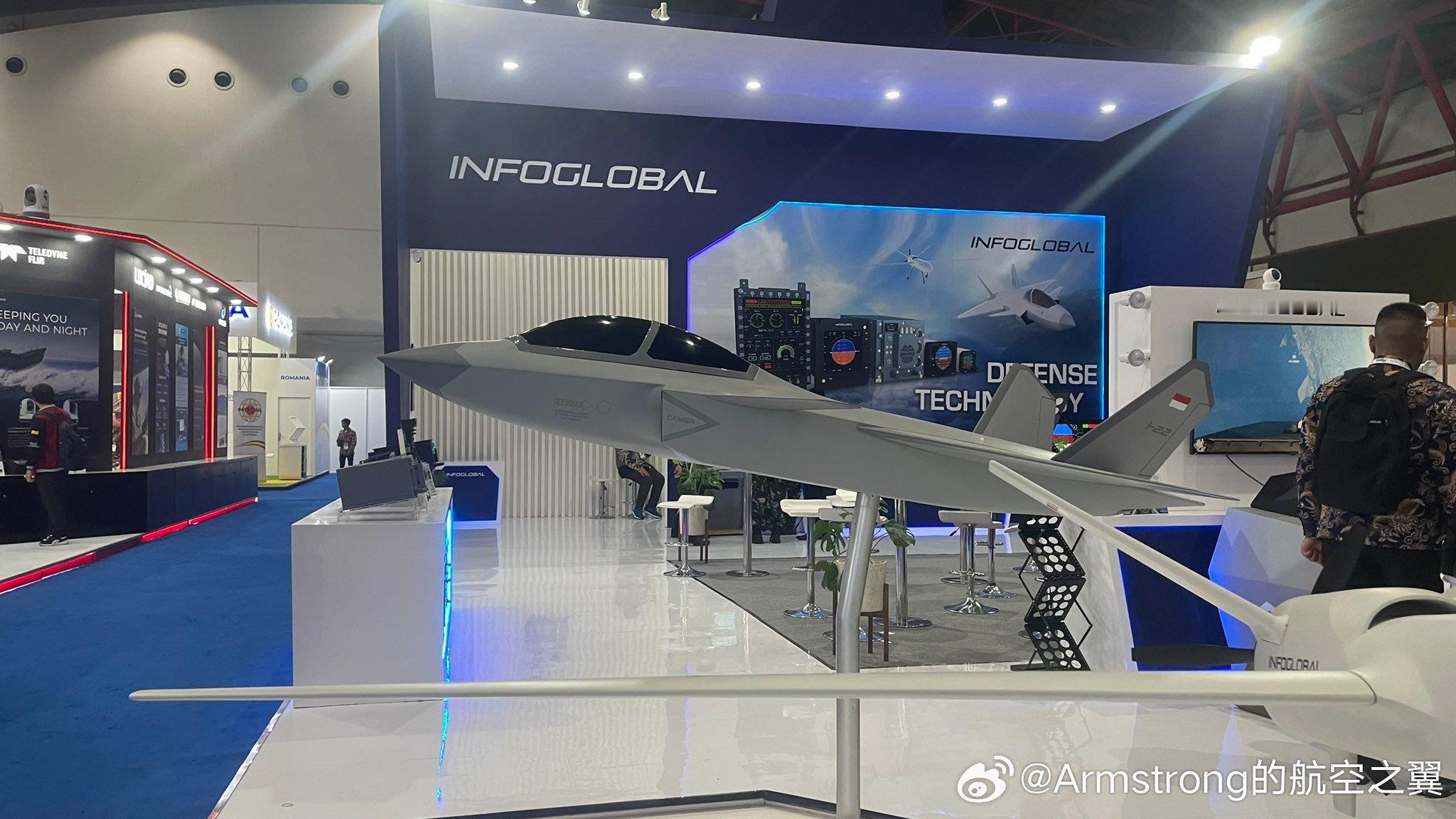 在2025印尼雅加达军警防务展上，印尼展示了自研I-22隐身战斗机概念模型，双发