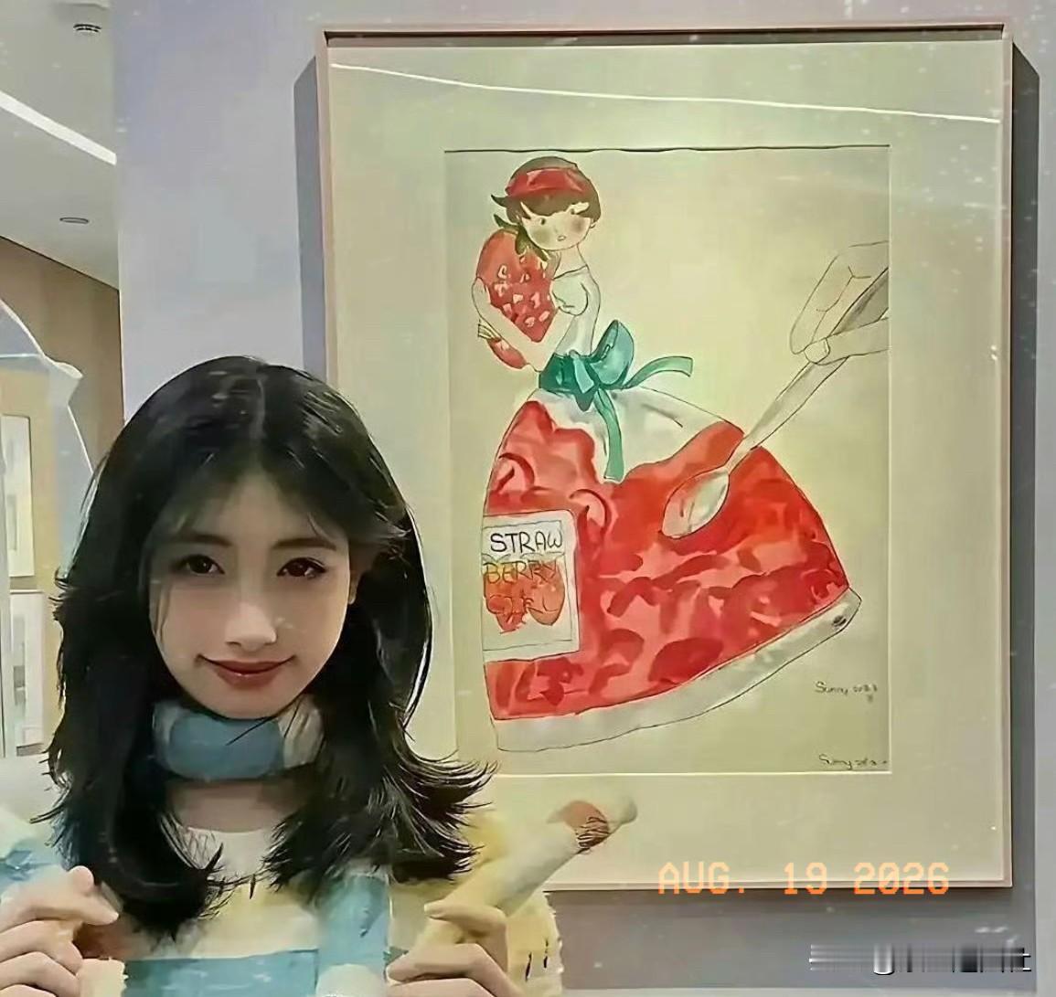 来对比看看，左边冯小刚女儿的画，右边李湘女儿的画，大伙觉得她们在画画方面有没有天