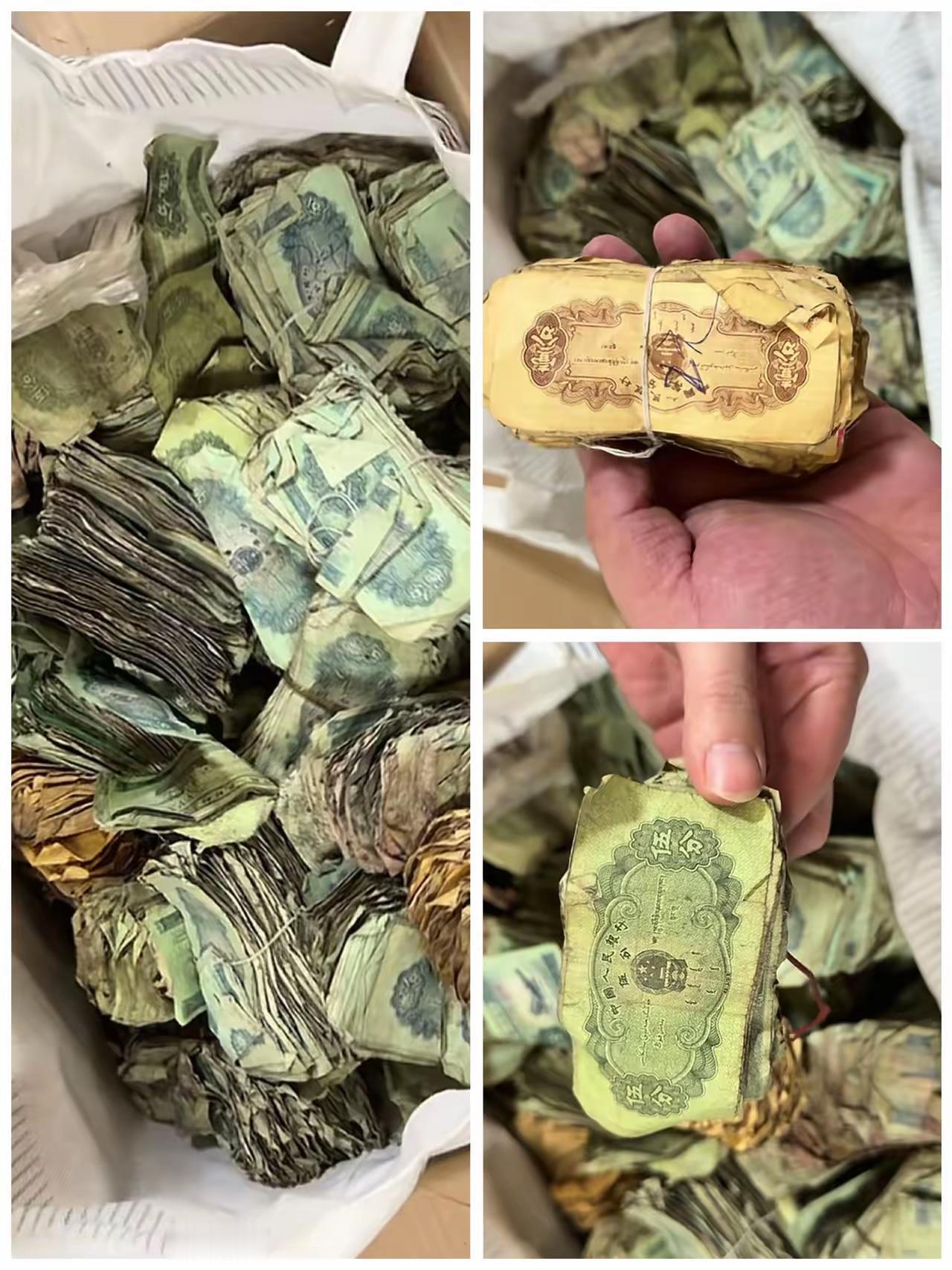 黑龙江佳木斯，一男子回老家收拾东西，突然在老旧的柜子里面翻出一个包，摸着鼓鼓囊囊