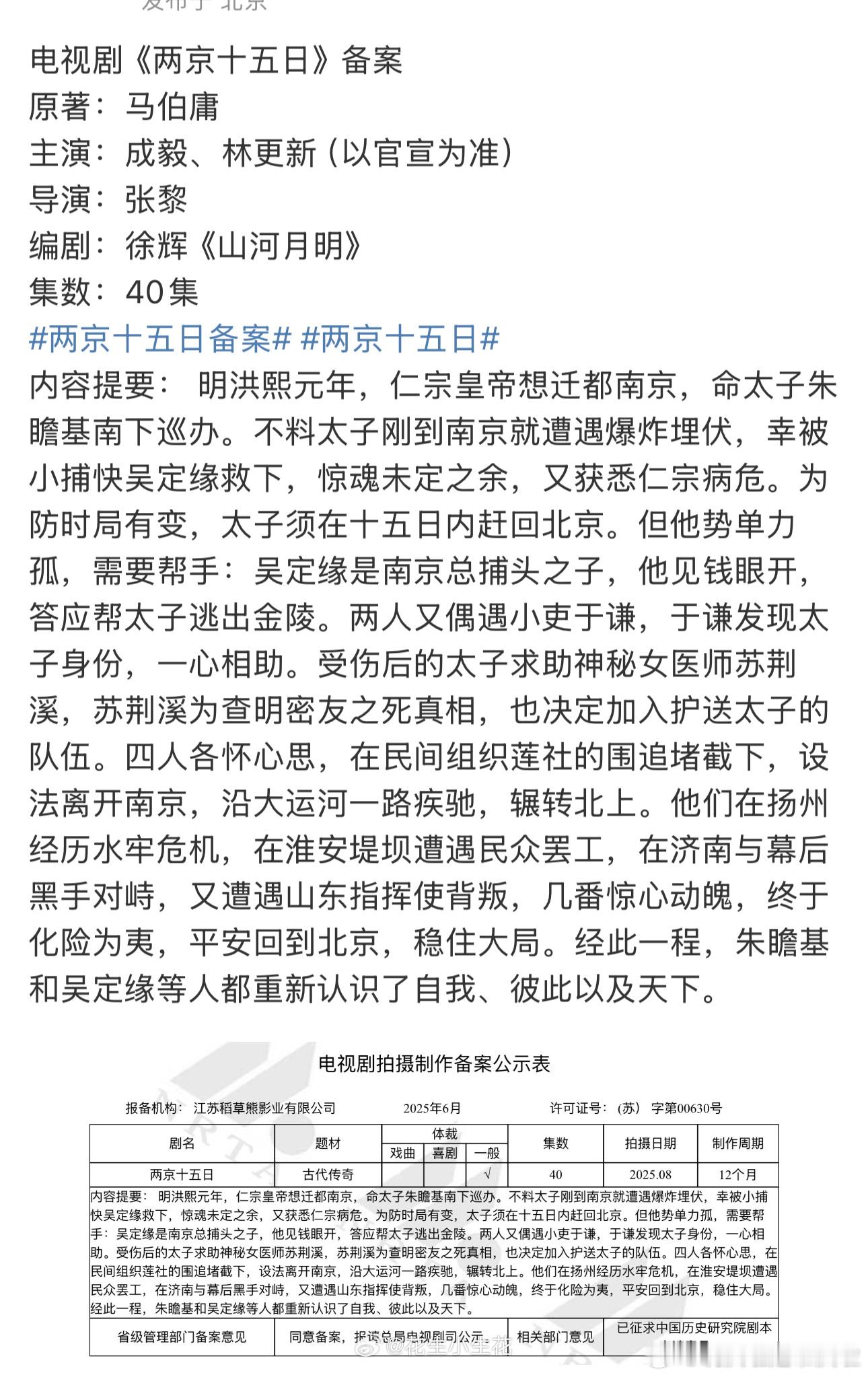 看两京十五日简介，男一是太子还是吴定缘？​​​