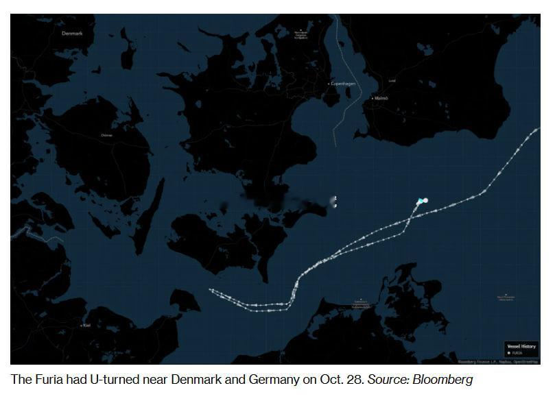 10月31日据彭博社报道,在美国对俄罗斯石油公司和卢克石油公司实施制裁后,运载着
