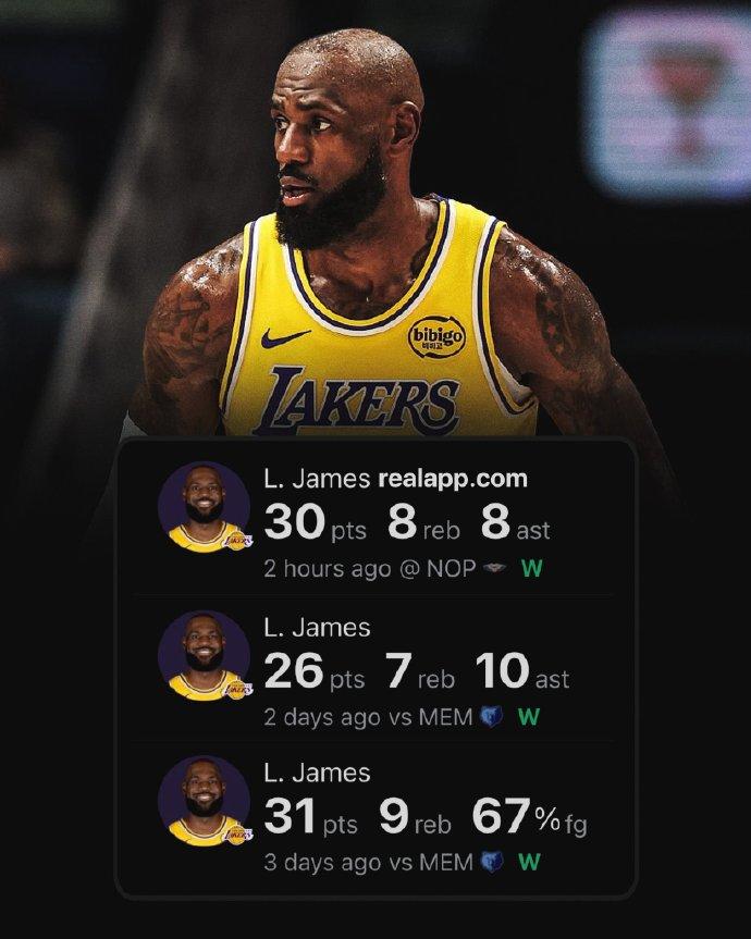 湖人三连胜，41岁的詹姆斯再一次进化！在今天NBA常规赛湖人客场对阵鹈鹕，全