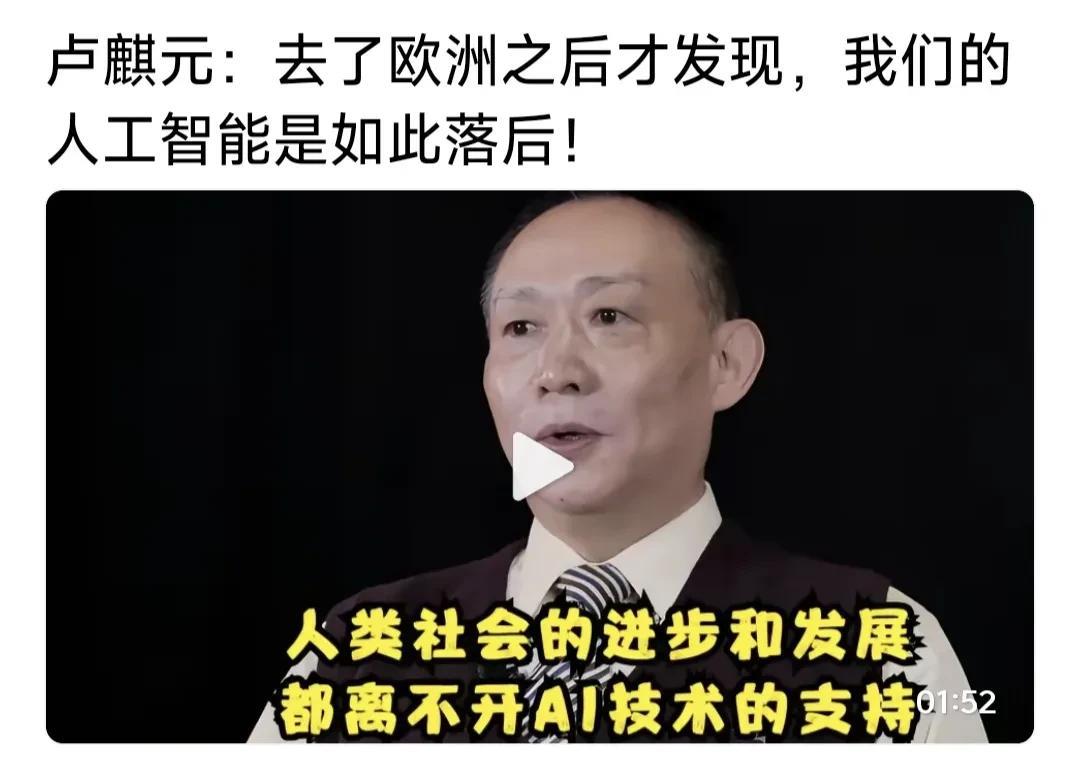 难得卢麒元说真话:不去欧洲不知道，去了之后才发现，我们的人工智很落后，可说是刚入