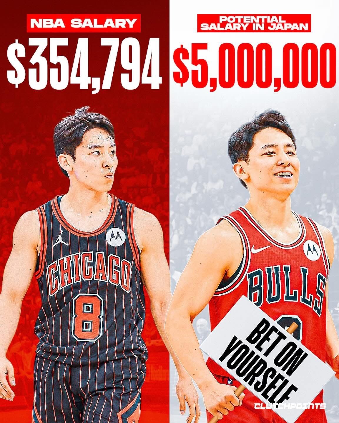 如果你想进入NBA，是需要付出代价的。对公牛后卫河村勇辉来说，这个代价是500