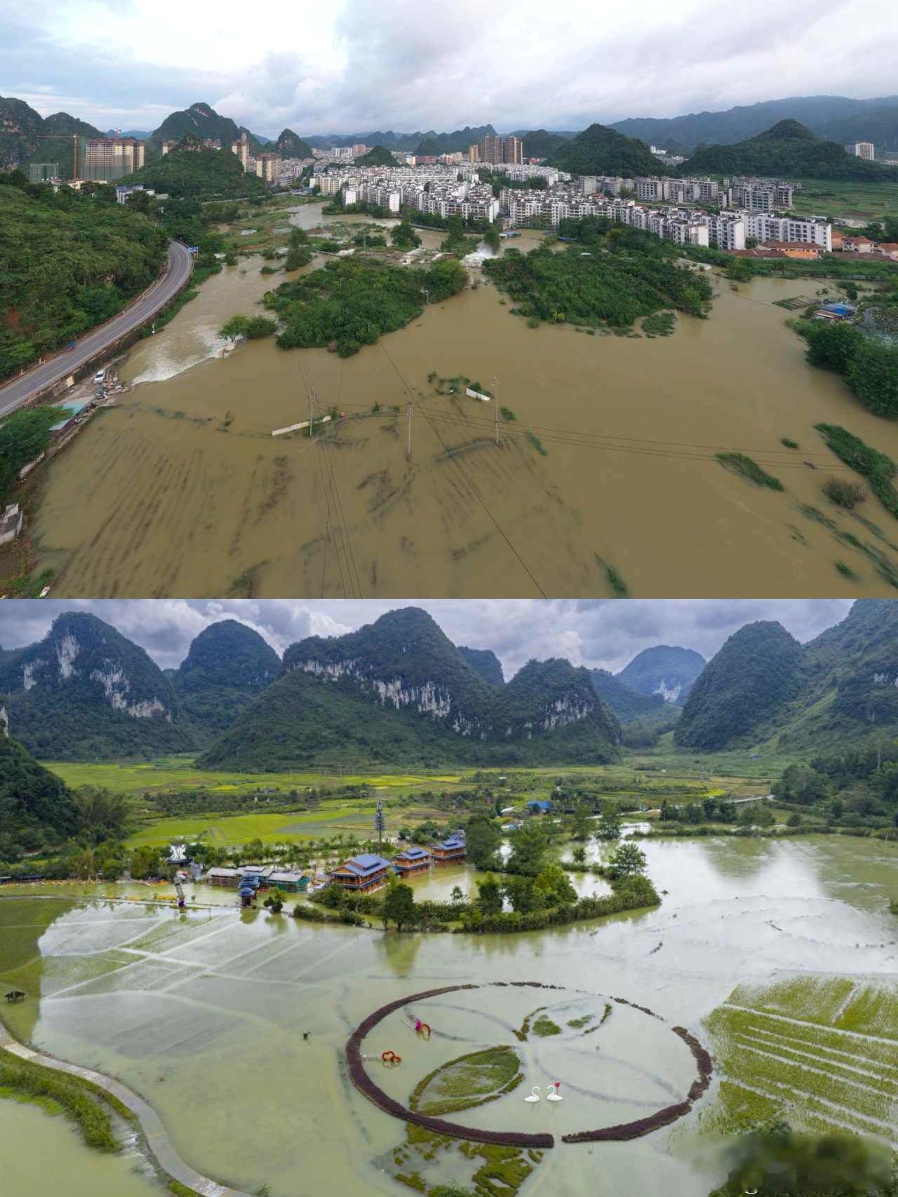 “地下水洪水”围困百色多地：“水从地下往上喷”！百色惊现