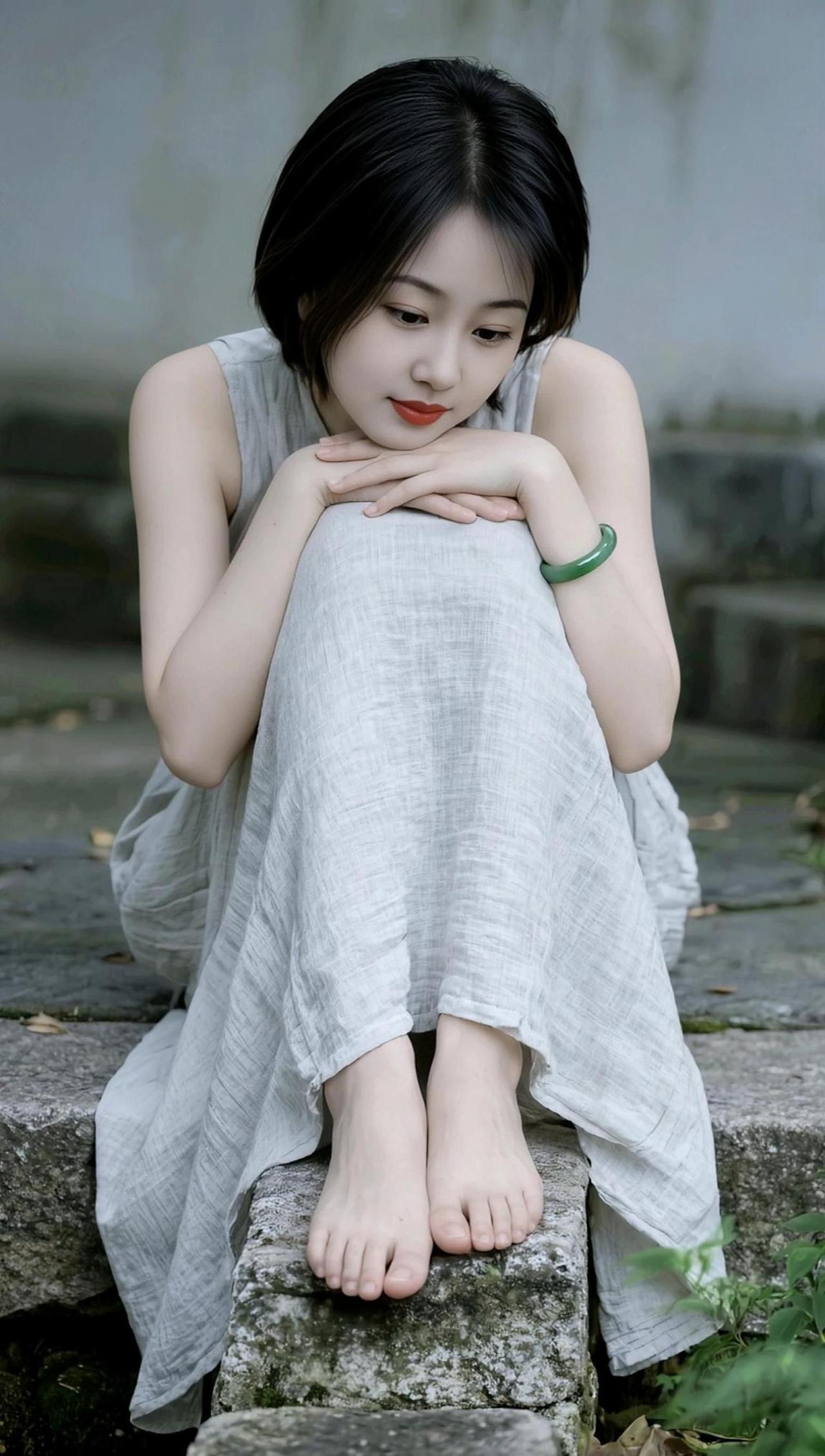 AI清冷氛围感写真少女写真甜美女孩穿搭治愈系清纯甜美