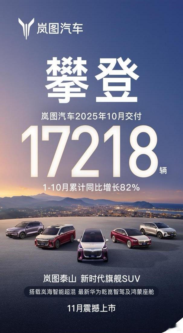 两款成功走量的车款：梦想家和FREE+配合更新完成的岚图知音直接将岚图10月销量