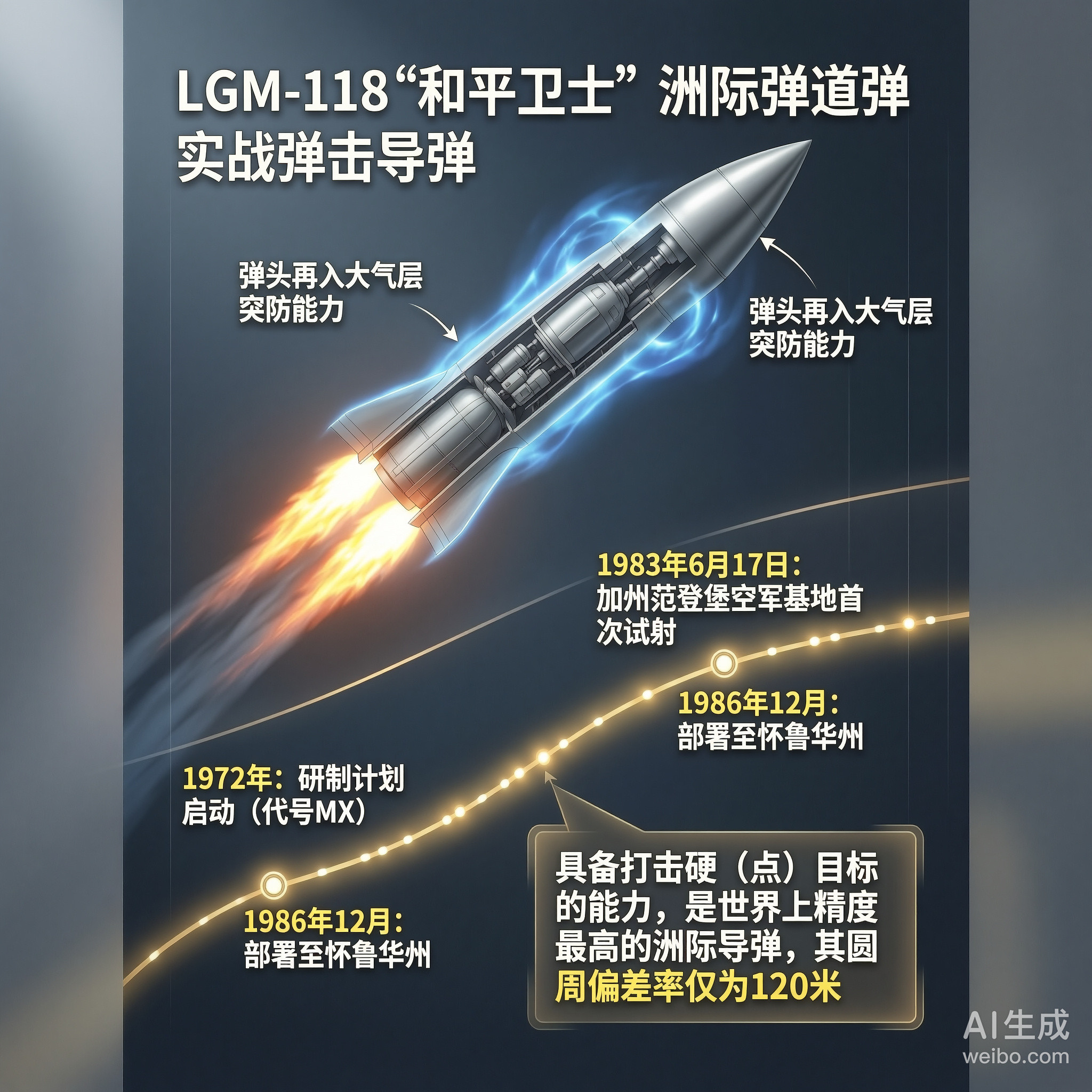 军事ai新视野美国LGM-118“和平卫士”弹道导弹LGM-118“和平卫士”