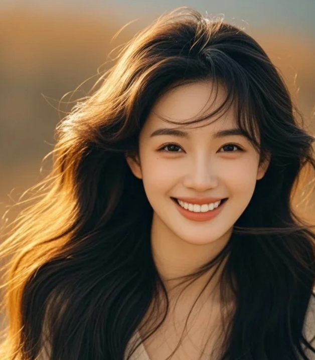 她站在户外，光从背后洒下，像被世界温柔以待的女主角