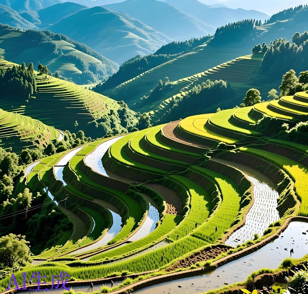 层层叠叠的梯田看起来真是美观。美则美矣、就是农民伯伯种起来会不会特别累？不