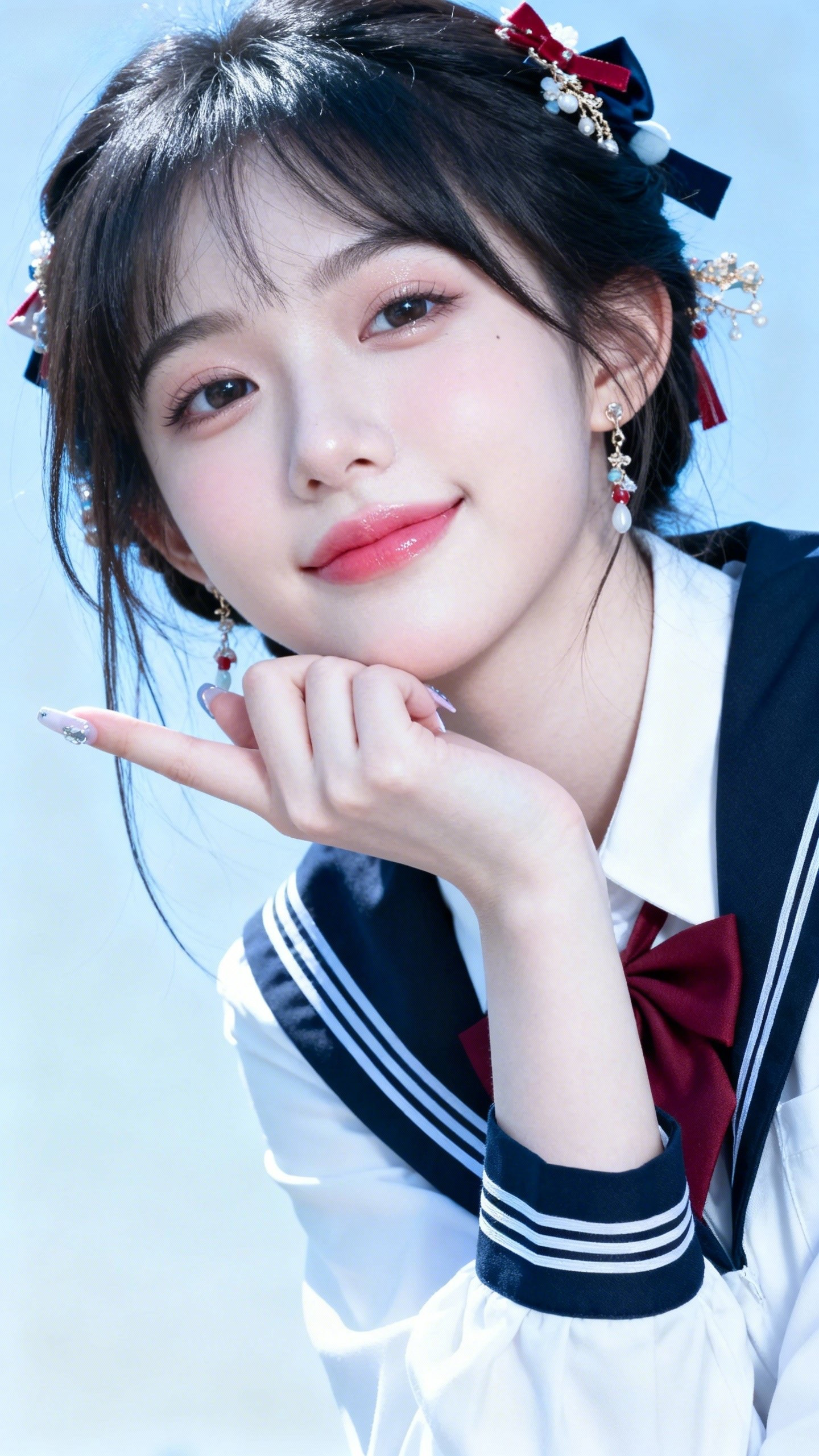 少女jk穿搭jk制服女孩高颜值校花<!--{img:0...