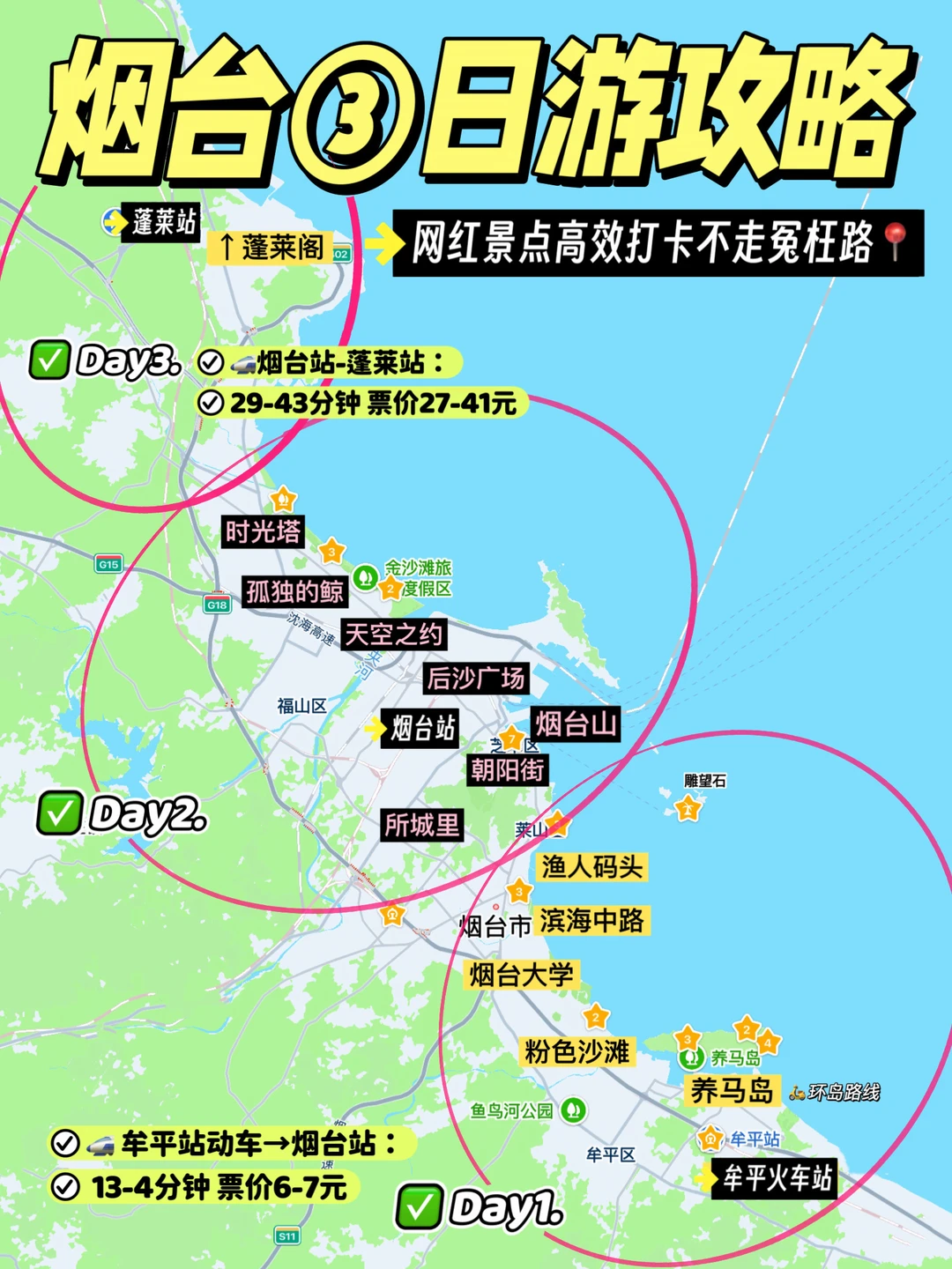 烟台3天2晚保姆级攻略✨新手直接抄作业