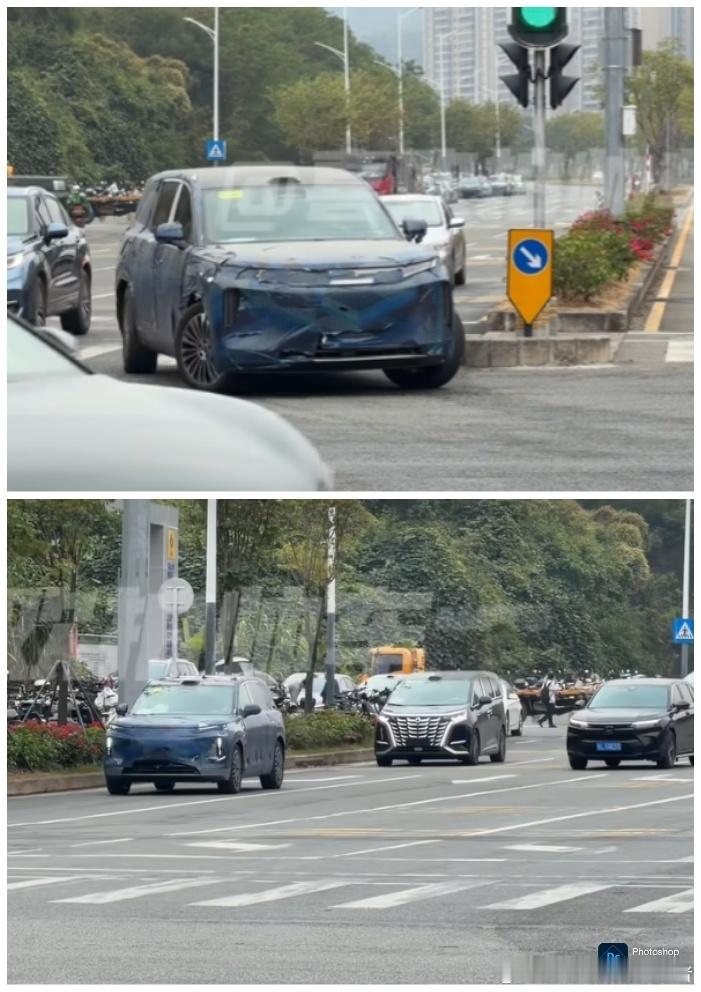 来看一眼比亚迪大唐的路试车，有一些细节值得注意。首先，看这个前脸和概念车很接近，