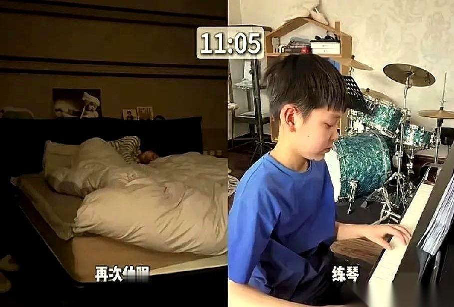 刷到邓莎晒儿子,我一下就愣住了。小小的身影,在钢琴和架子鼓之间无缝切换。这边指
