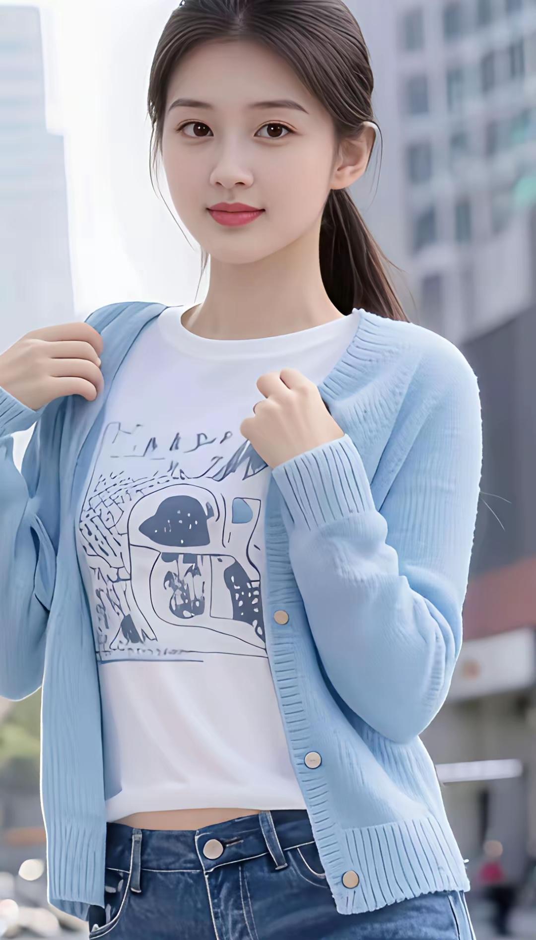 温柔蓝调，都市少女穿搭指南