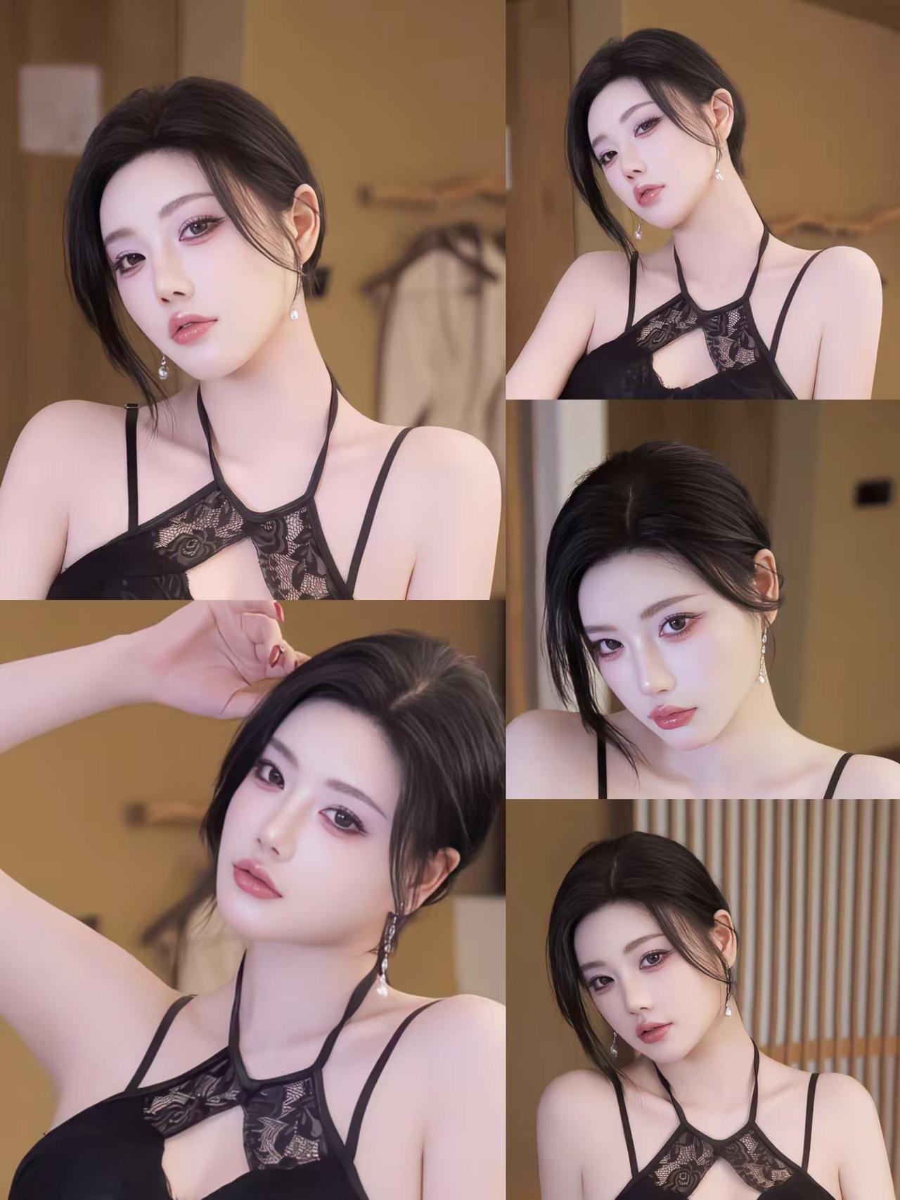 纯欲天花板女生写真高级感御姐模特黑色蕾丝女神