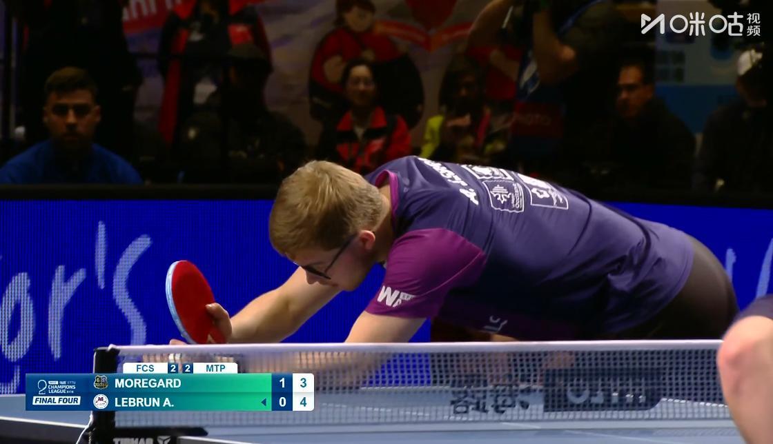 侯英超又开始夸小莫，从第一场开始，小莫的正手就几乎没有失误，不仅算球能力强