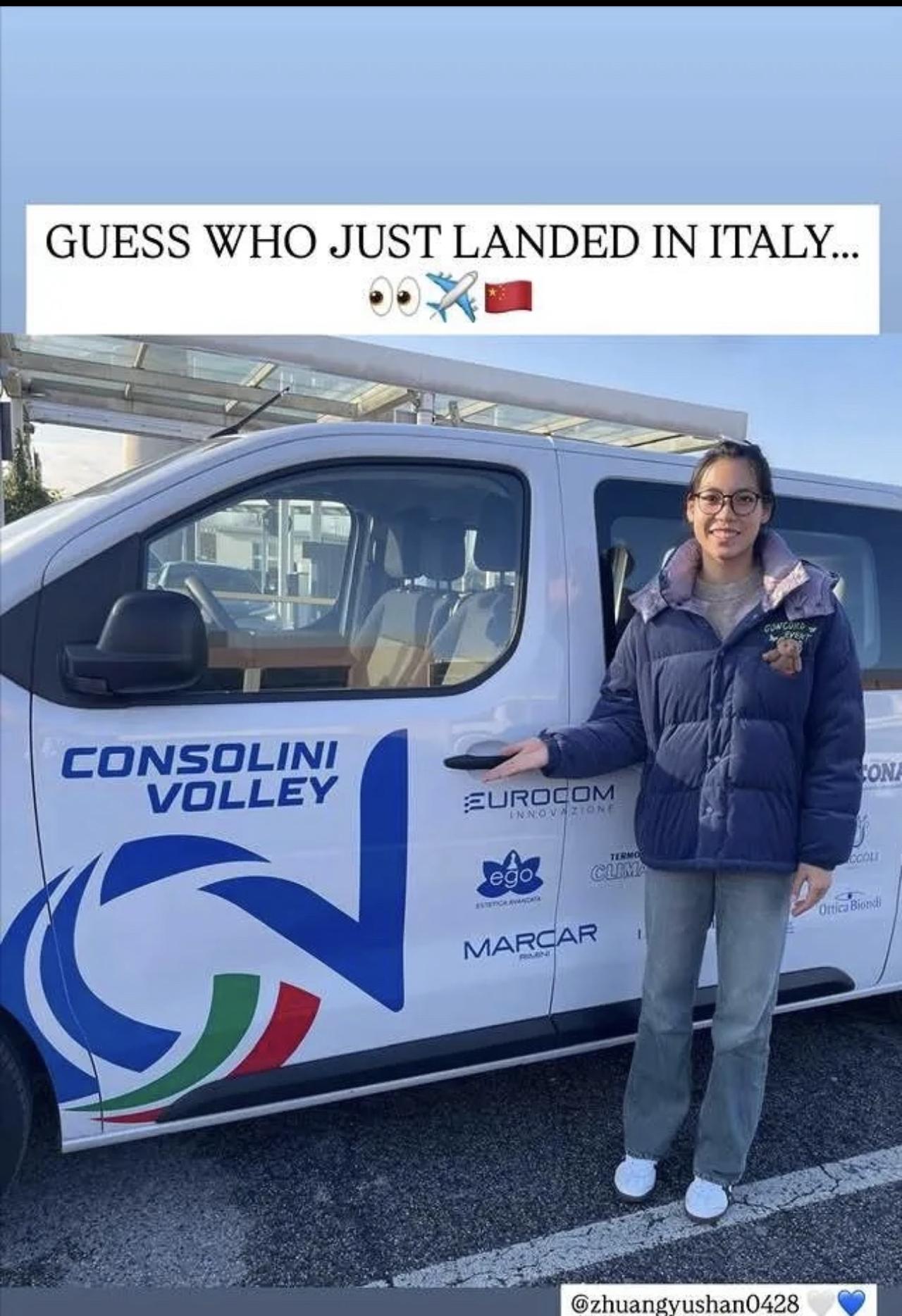 庄宇珊抵达意大利：一个好消息，一个怪消息！好消息：球队派专车接机，到达俱乐部