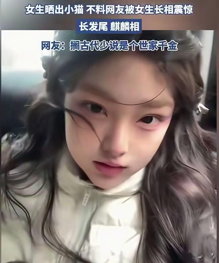 女生就是拍了自己的小猫，本来想晒一晒可爱的猫咪，没想到自己的颜值被网友认可，