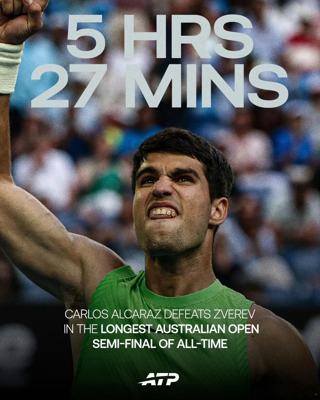 阿尔卡拉斯太牛了……我开会前他还是3-5落后，开完会回来一看，居然赢了！还破了赛