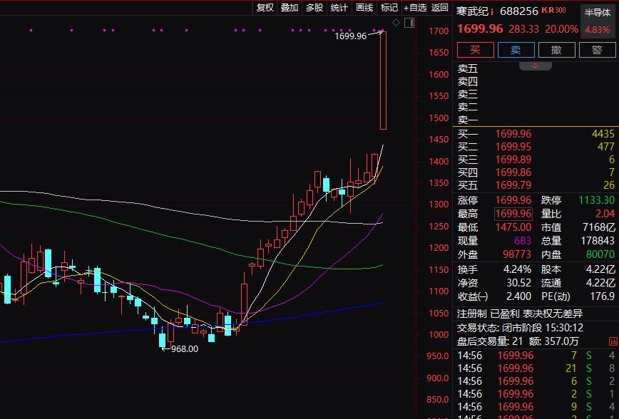 寒武纪涨停意味着什么？今天咱们大A的科技、科技创板爽歪歪了，无数个股掀起了涨