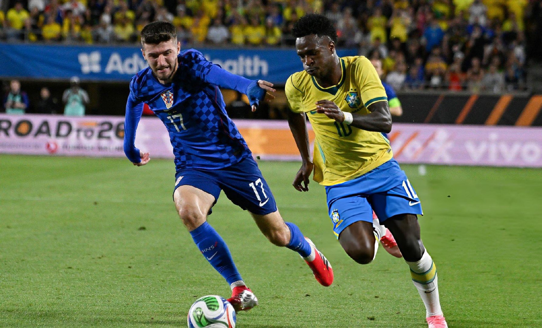 友谊赛：巴西3-1克罗地亚，威尼修斯助攻达尼洛破门，恩德里克造点+助攻。本次国家