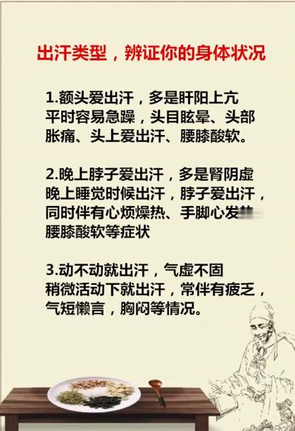 出汗类型，辨证你的身体状况~