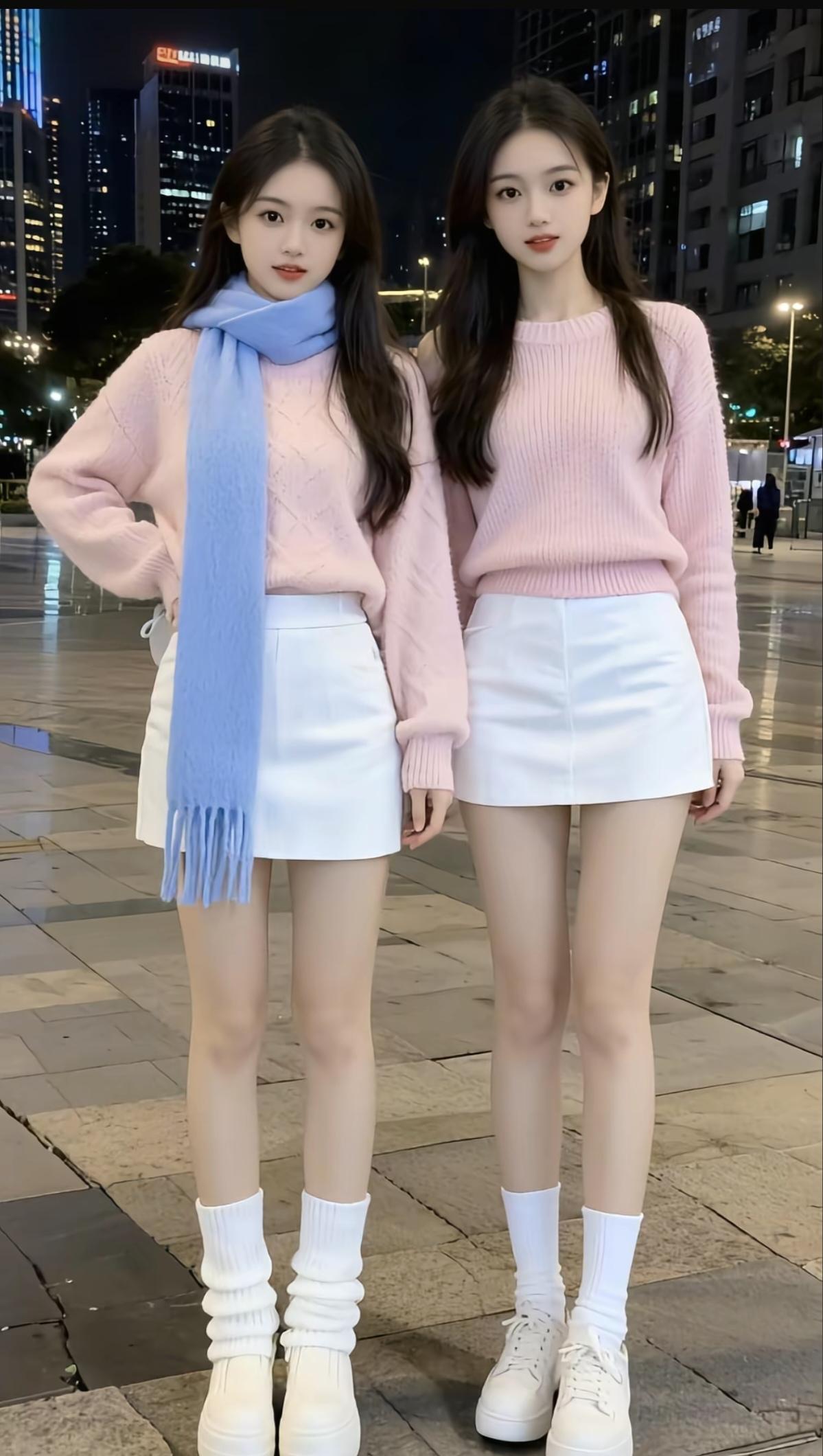 双胞胎小美女，你们更喜欢哪一个？